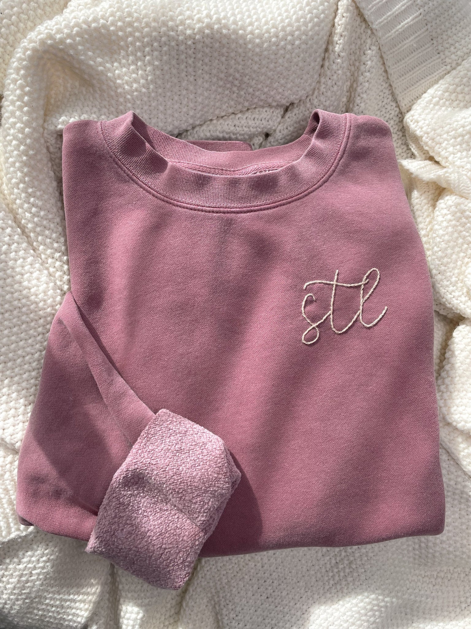 Hand Stitched STL Berry Crewneck Sweatshirt