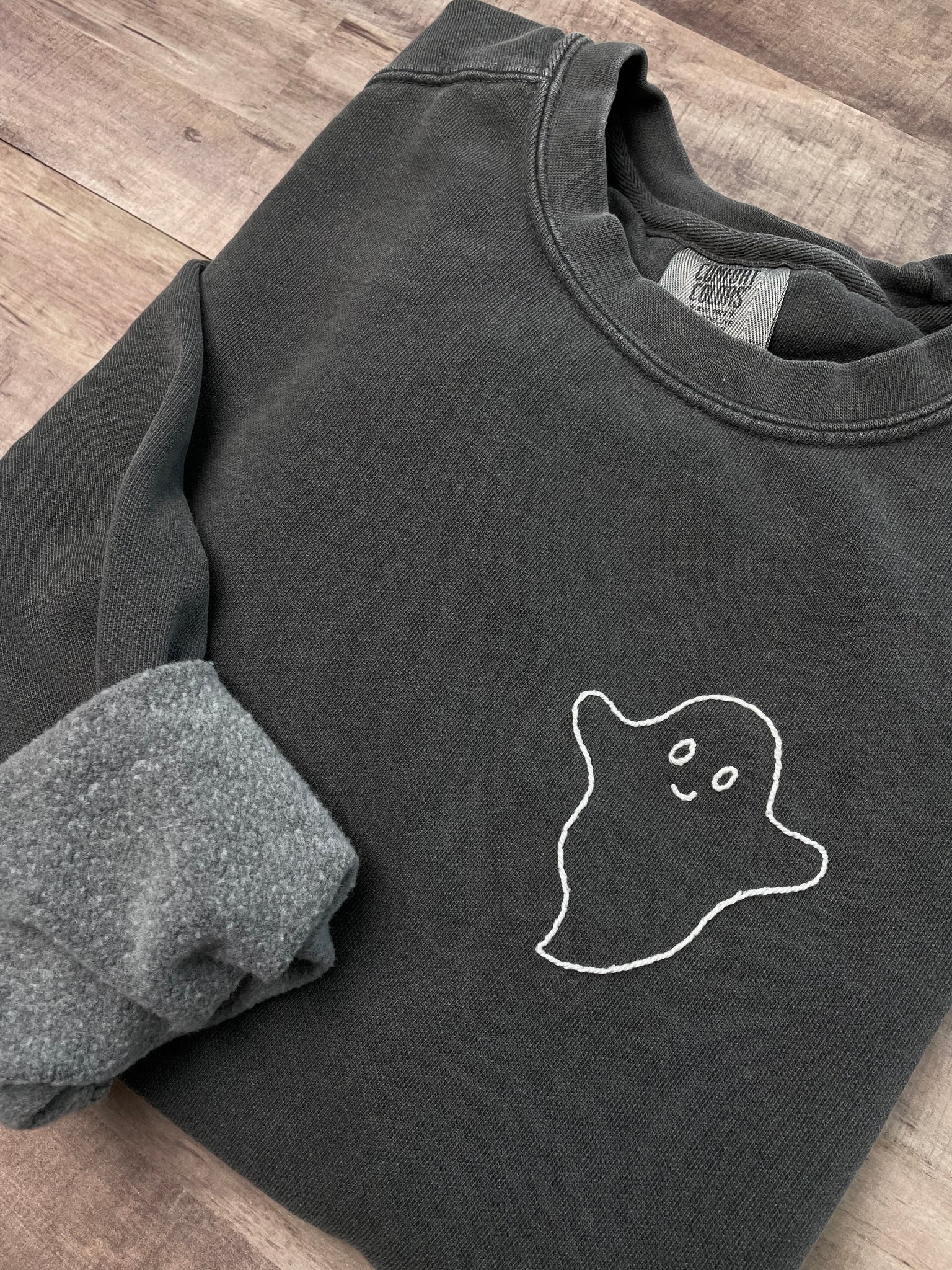 Cute Ghost Hand Embroidered Sweatshirt