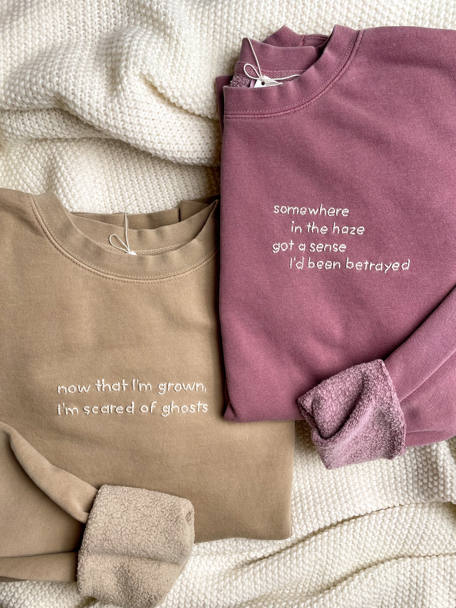 I’m Scared of Ghosts Hand Embroidered Sweatshirt