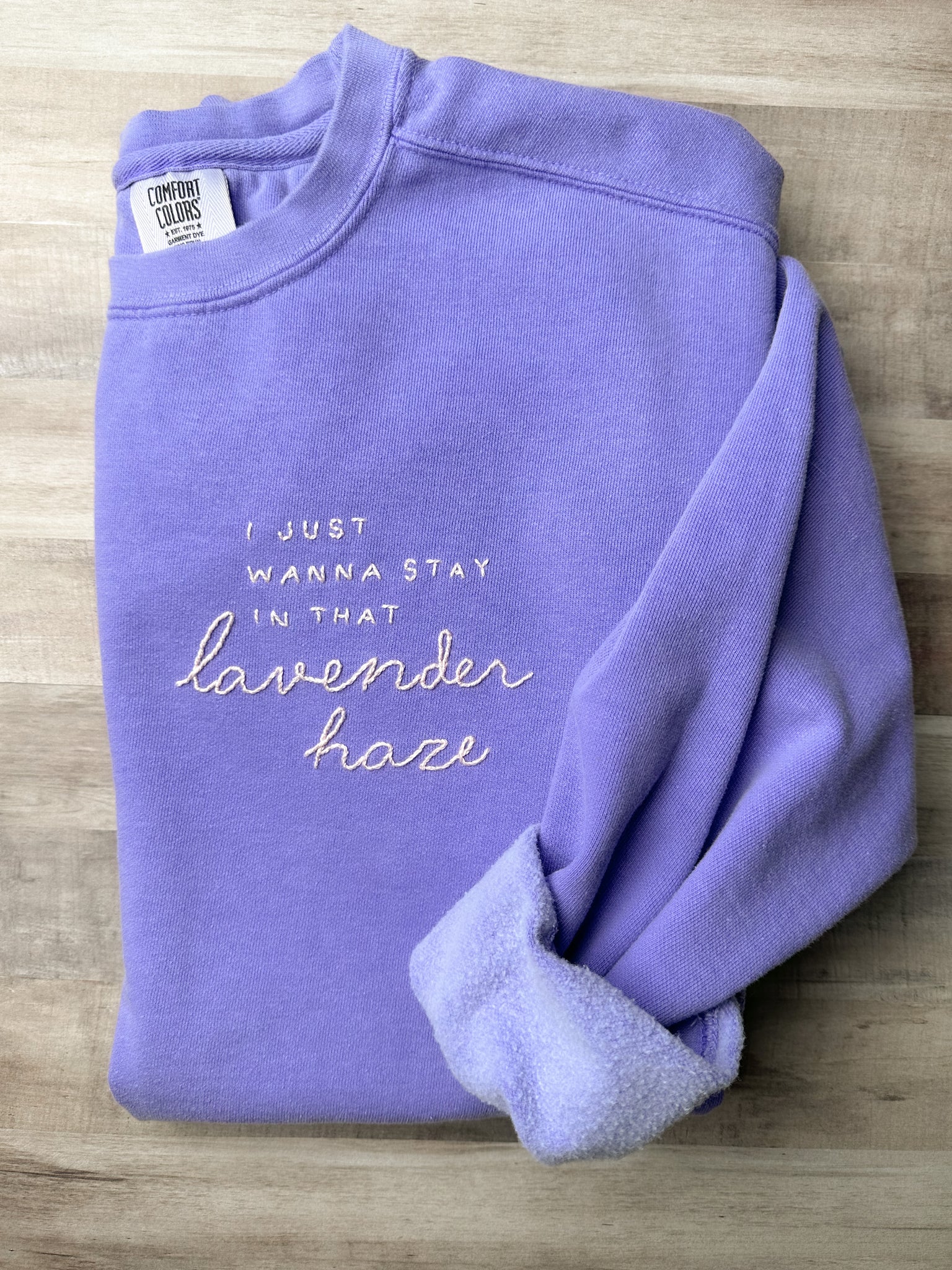 Lavender Haze Hand Stitched Sweatshirt