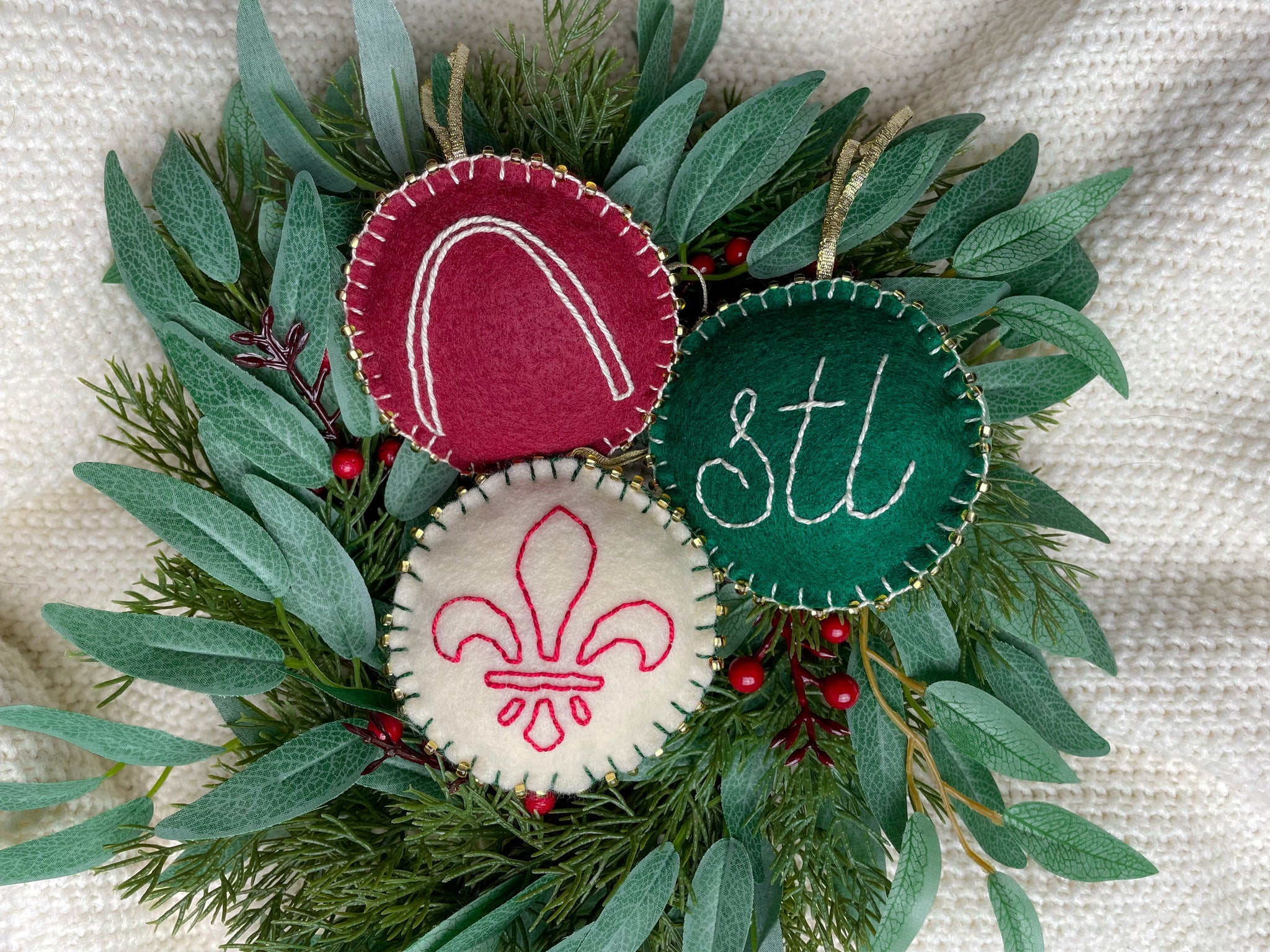 Saint Louis Hand Embroidered Ornaments
