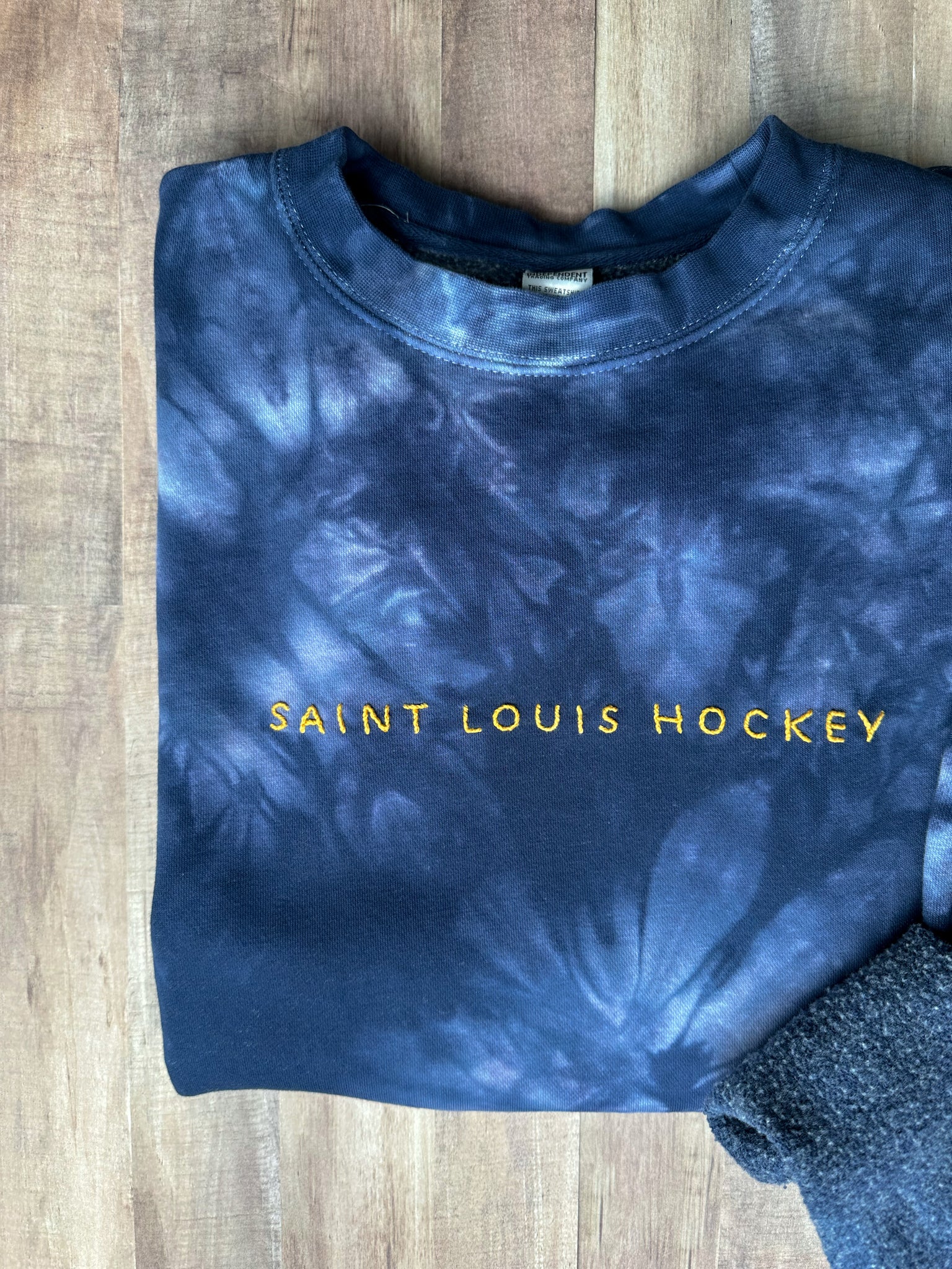 Saint Louis Hockey Tie-Dye Hand Embroidered Sweatshirt