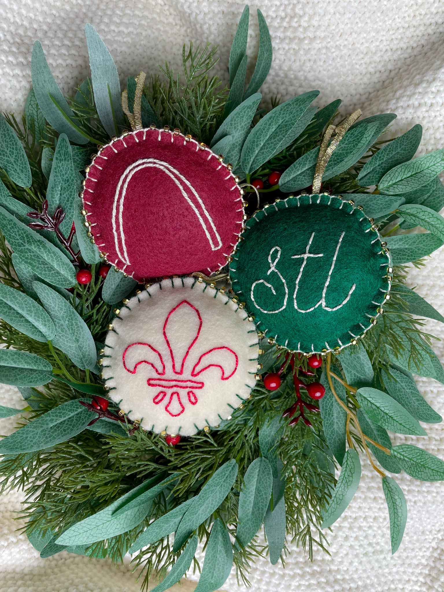 Saint Louis Hand Embroidered Ornaments