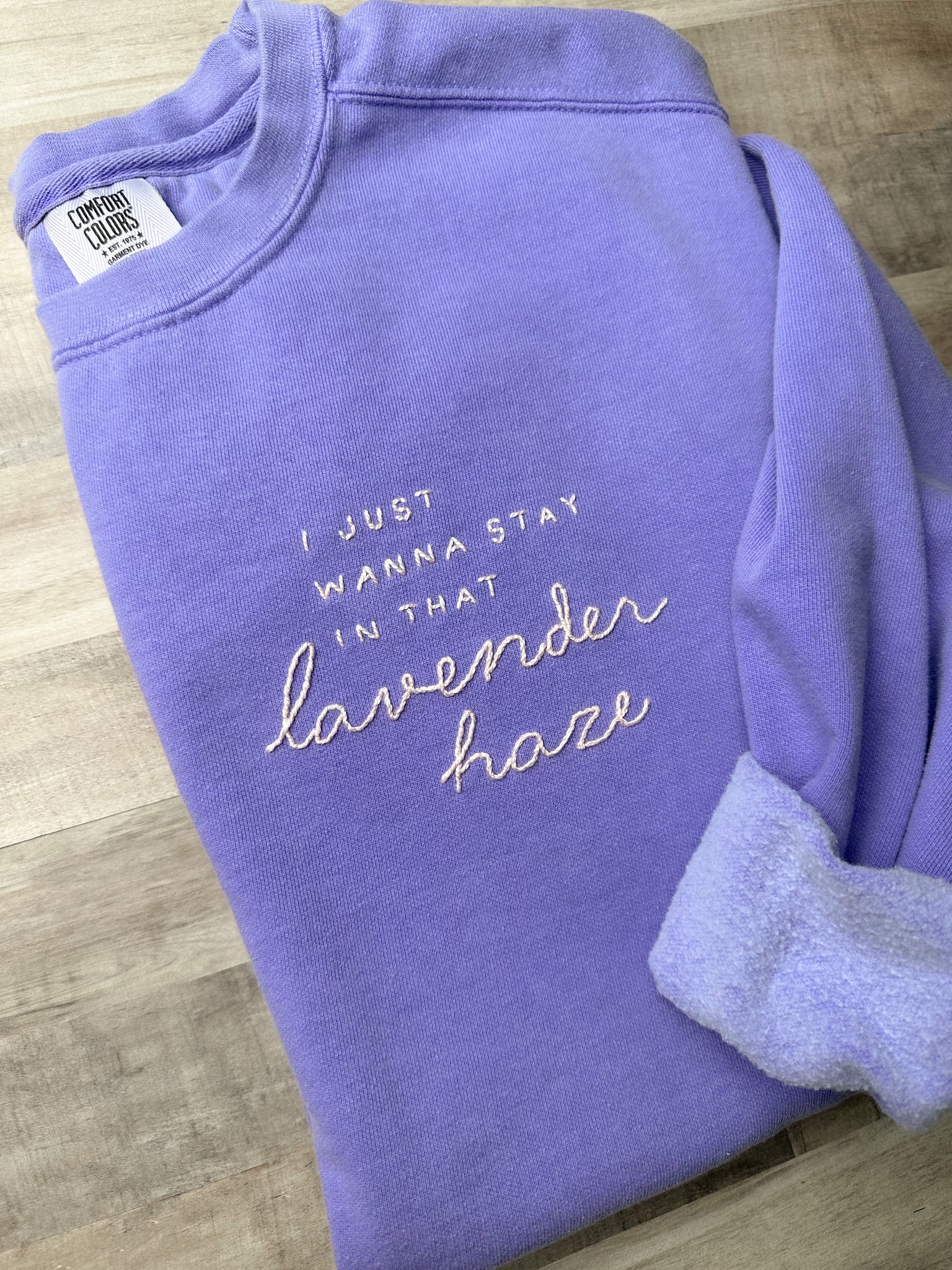Lavender Haze Hand Stitched Sweatshirt