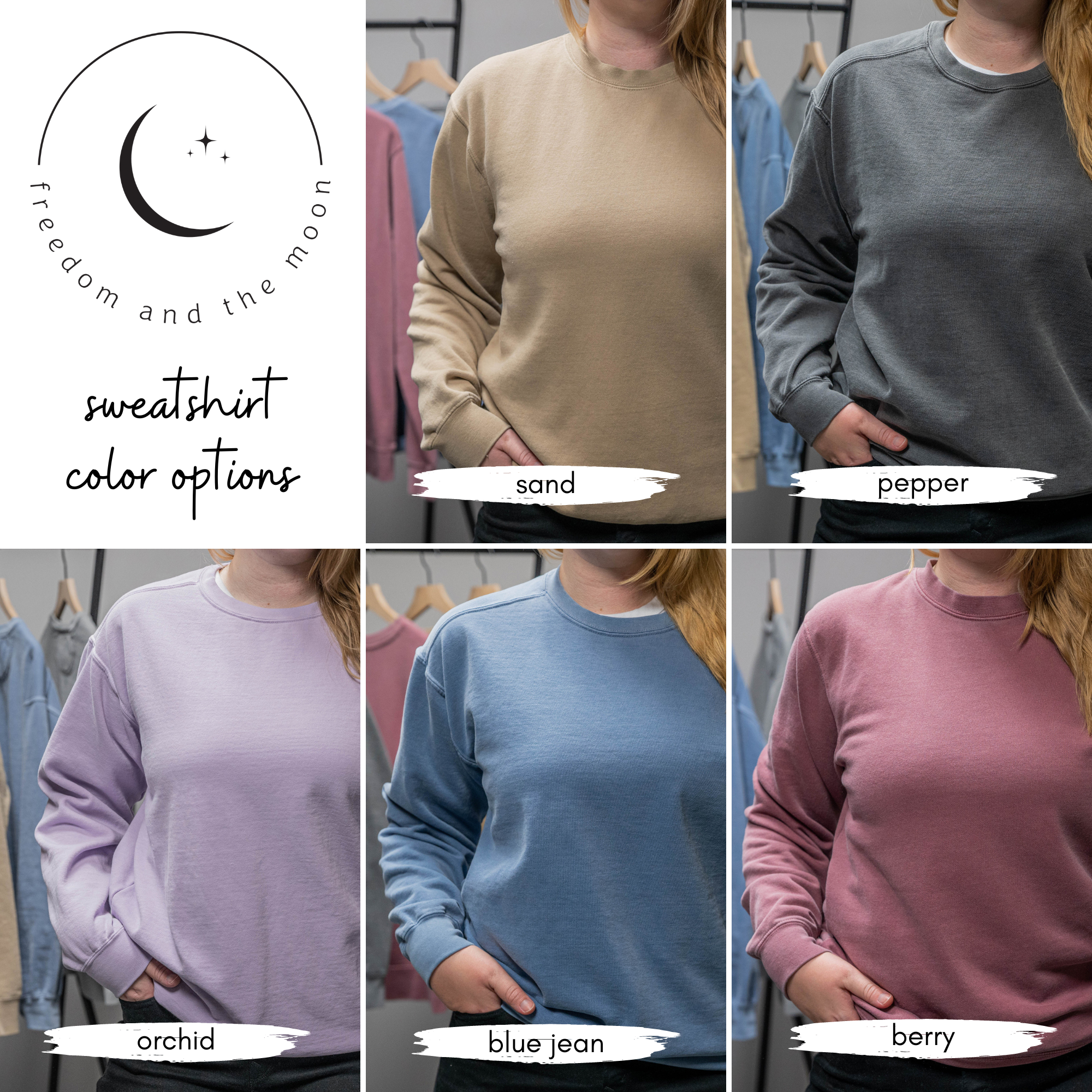 Custom Collar Text Hand Embroidered Sweatshirt