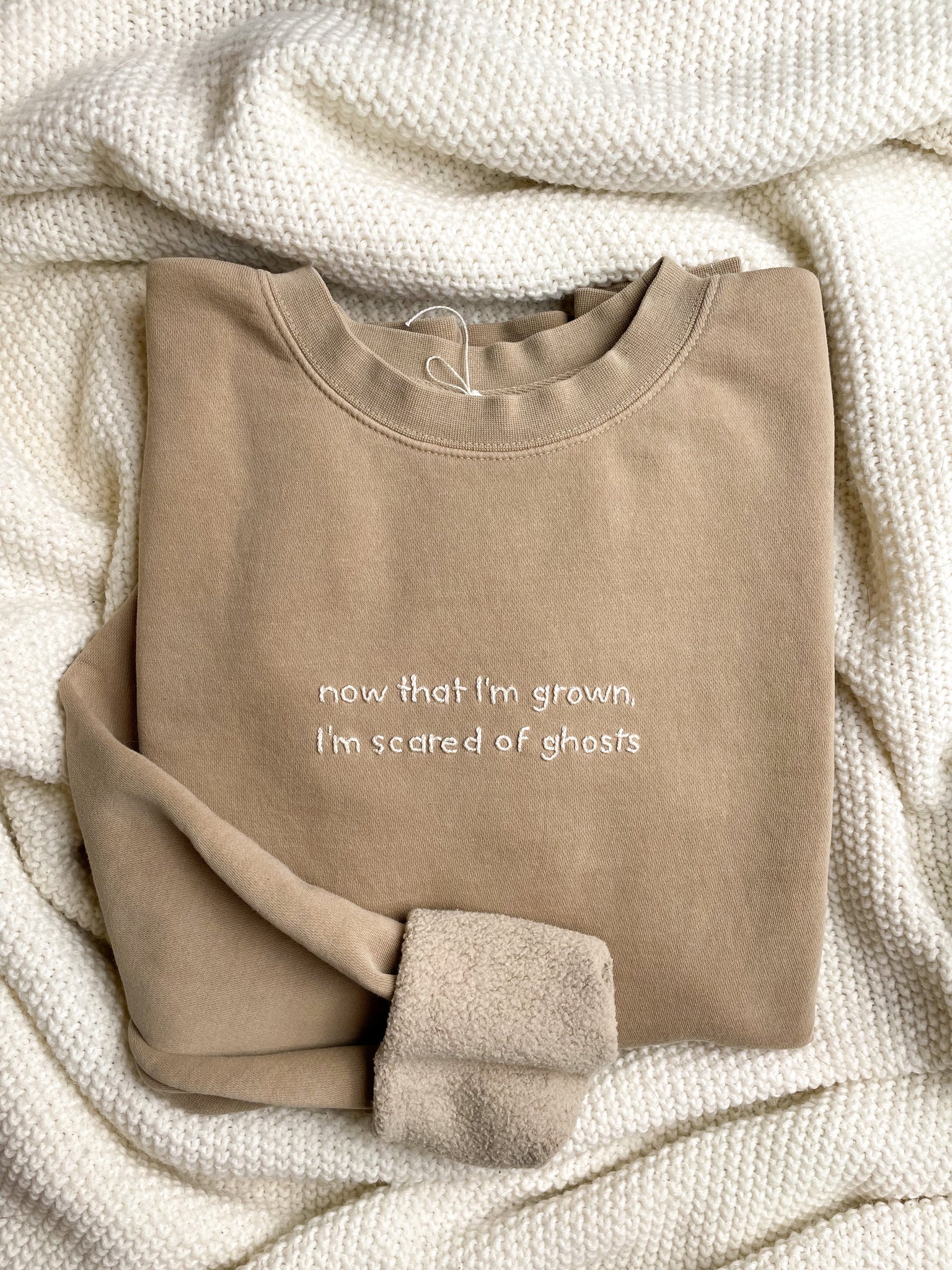 I’m Scared of Ghosts Hand Embroidered Sweatshirt