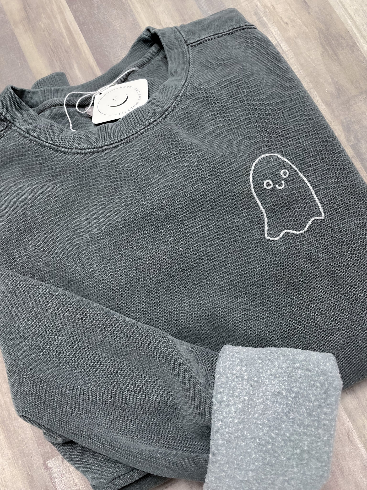 Hand Stitched Ghostie Embroidered Sweatshirt